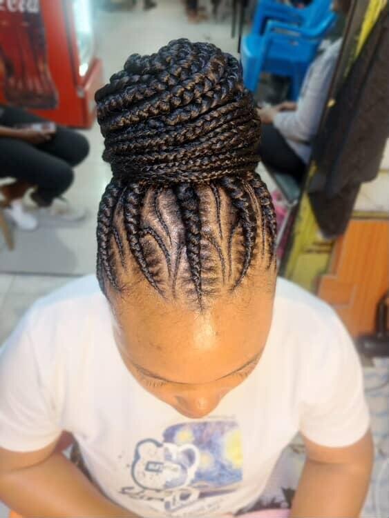Curled loc updo