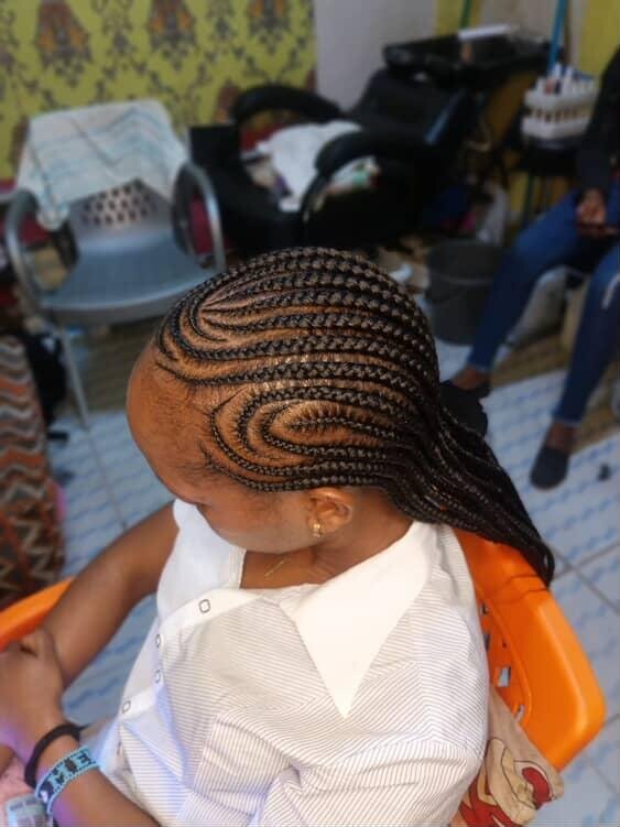 Loc updo with curled ends